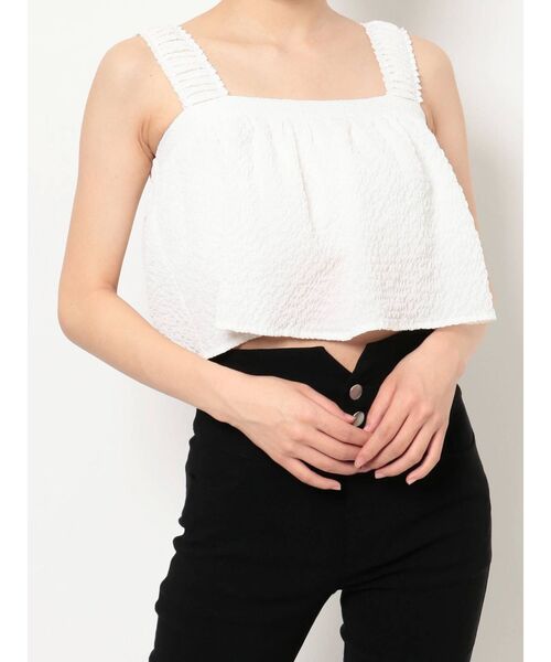 RESEXXY(リゼクシー)の「シャーリングトップス【セットアップ着用可能】(キャミソール・レディース・ホワイト/ブラック/グレー・FREE)」の9枚目の写真