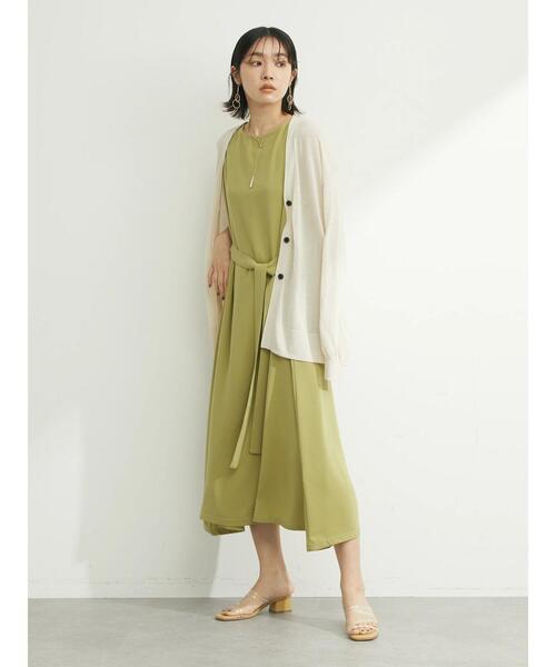 接触冷感Vネックカーデ