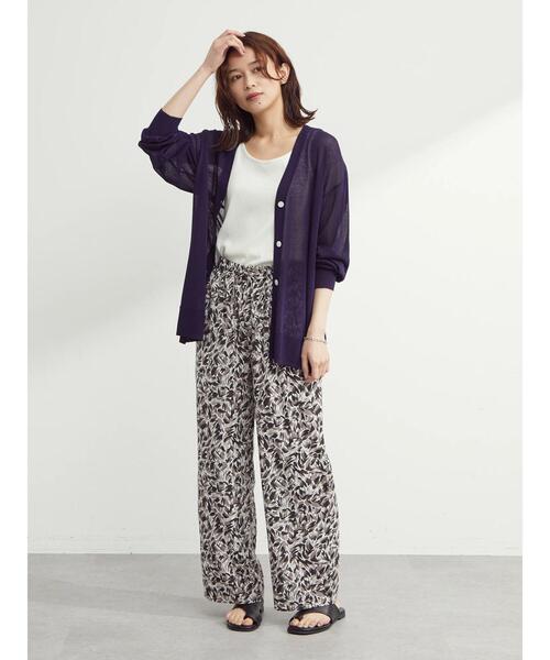 接触冷感Vネックカーデ