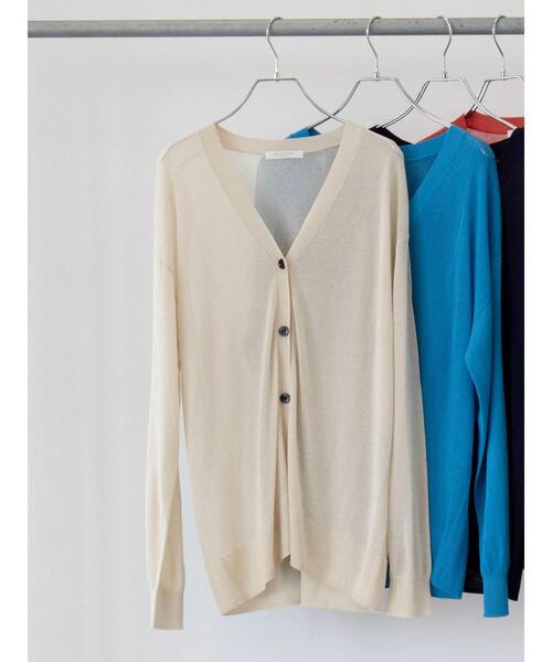 Green Parks(グリーンパークス)の「接触冷感 Vネックカーデ(カーディガン/ボレロ・レディース・アイボリー/オレンジ/ブルー/ダークネイビー・FREE)」の15枚目の写真
