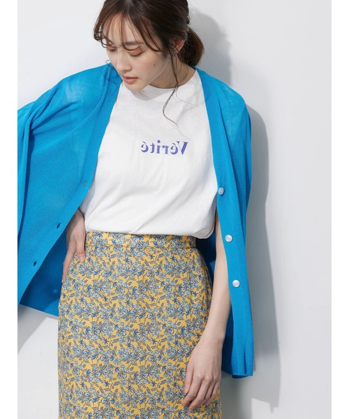 Green Parks(グリーンパークス)の「接触冷感 Vネックカーデ(カーディガン/ボレロ・レディース・アイボリー/オレンジ/ブルー/ダークネイビー・FREE)」の10枚目の写真