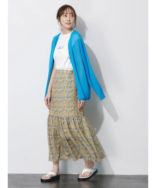 Green Parks(グリーンパークス)の「接触冷感 Vネックカーデ(カーディガン/ボレロ・レディース・アイボリー/オレンジ/ブルー/ダークネイビー・FREE)」の12枚目の写真