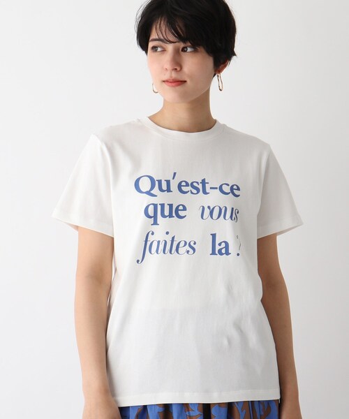 OPAQUE.CLIP（オペークドットクリップ）の「◆【C】ミックスフォントロゴTシャツ（Tシャツ/カットソー・レディース・チャコールグレー/オレンジ/ホワイト系・40/38/36）」の4枚目の写真