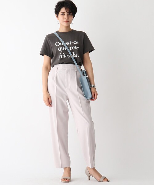 OPAQUE.CLIP（オペークドットクリップ）の「◆【C】ミックスフォントロゴTシャツ（Tシャツ/カットソー・レディース・チャコールグレー/オレンジ/ホワイト系・40/38/36）」の11枚目の写真