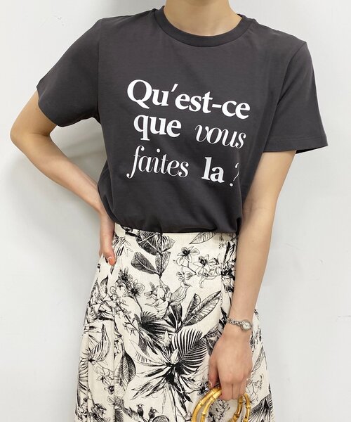 OPAQUE.CLIP（オペークドットクリップ）の「◆【C】ミックスフォントロゴTシャツ（Tシャツ/カットソー・レディース・チャコールグレー/オレンジ/ホワイト系・40/38/36）」の16枚目の写真