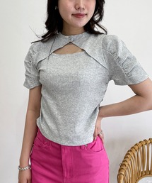 EPIMI E'PIMMY | 2wayフロントディティールリブトップス(Tシャツ/カットソー)