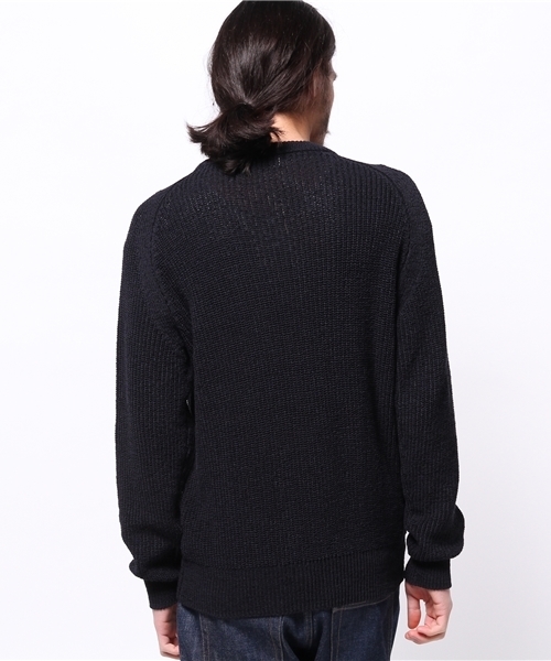 CIAOPANIC（チャオパニック）の「【Ciaopanic】T/C畦ポケ付P/O（ニット/セーター・メンズ・ネイビー/アイボリー・MEDIUM/LARGE）」の5枚目の写真