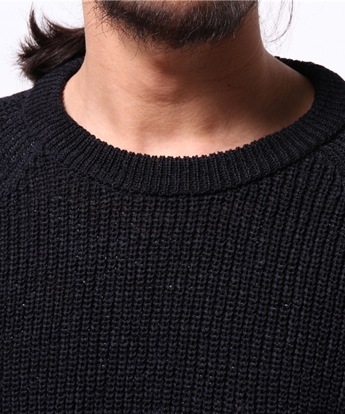 CIAOPANIC（チャオパニック）の「【Ciaopanic】T/C畦ポケ付P/O（ニット/セーター・メンズ・ネイビー/アイボリー・MEDIUM/LARGE）」の6枚目の写真