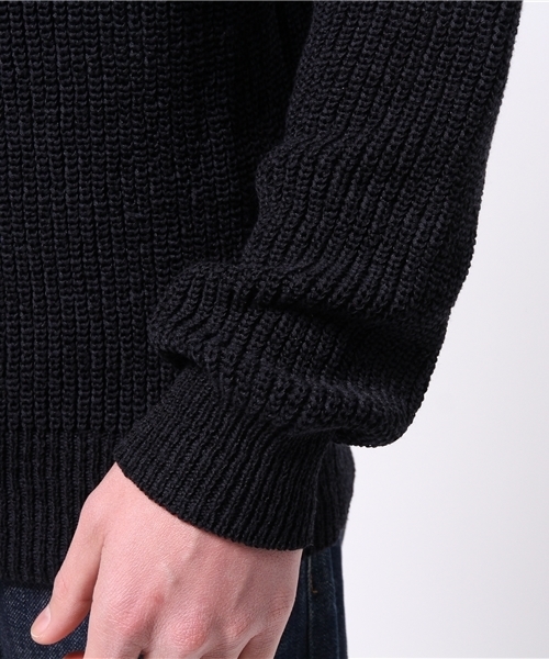 CIAOPANIC（チャオパニック）の「【Ciaopanic】T/C畦ポケ付P/O（ニット/セーター・メンズ・ネイビー/アイボリー・MEDIUM/LARGE）」の7枚目の写真