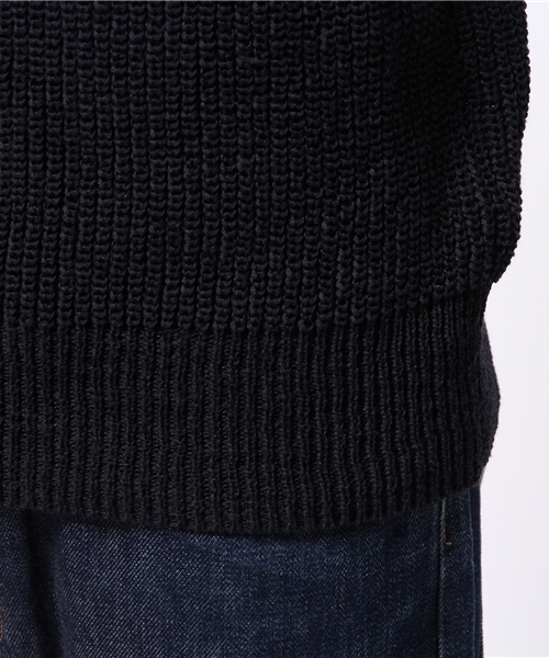 CIAOPANIC（チャオパニック）の「【Ciaopanic】T/C畦ポケ付P/O（ニット/セーター・メンズ・ネイビー/アイボリー・MEDIUM/LARGE）」の8枚目の写真