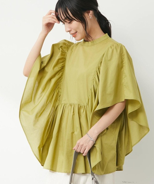 ELENCARE DUE(エレンカーレデュエ)の「・ELENCARE DUE ポンチョ風チュニック(Tシャツ/カットソー・レディース・ブラック/ベージュ/オフホワイト/イエロー・FREE)」の4枚目の写真