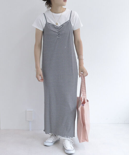 fredy emue（フレディエミュ）の「ボーダーリブタイトキャミワンピース（ワンピース・レディース・ホワイト系その他/グリーン系その他/パープル系その他/ピンク系その他・38）」の20枚目の写真