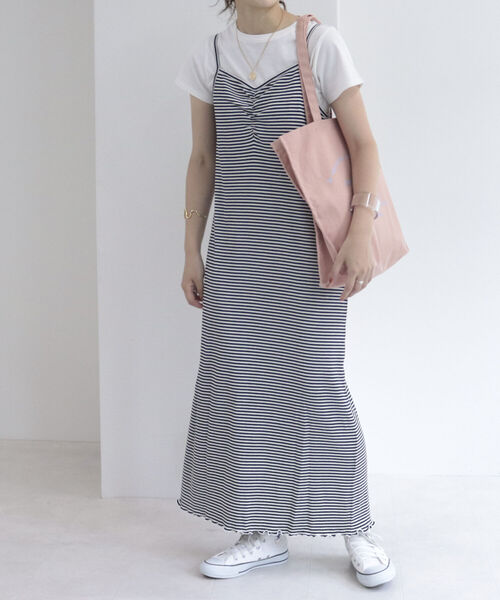 fredy emue（フレディエミュ）の「ボーダーリブタイトキャミワンピース（ワンピース・レディース・ホワイト系その他/グリーン系その他/パープル系その他/ピンク系その他・38）」の16枚目の写真