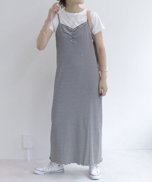 fredy emue（フレディエミュ）の「ボーダーリブタイトキャミワンピース（ワンピース・レディース・ホワイト系その他/グリーン系その他/パープル系その他/ピンク系その他・38）」の11枚目の写真