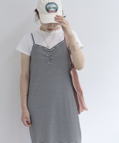 fredy emue（フレディエミュ）の「ボーダーリブタイトキャミワンピース（ワンピース・レディース・ホワイト系その他/グリーン系その他/パープル系その他/ピンク系その他・38）」の14枚目の写真