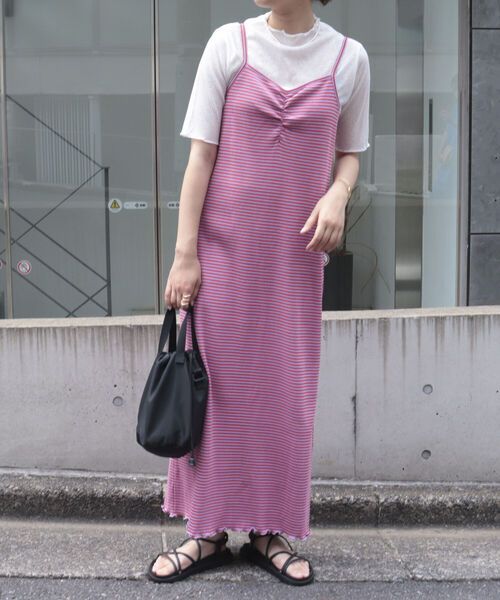 fredy emue（フレディエミュ）の「ボーダーリブタイトキャミワンピース（ワンピース・レディース・ホワイト系その他/グリーン系その他/パープル系その他/ピンク系その他・38）」の22枚目の写真