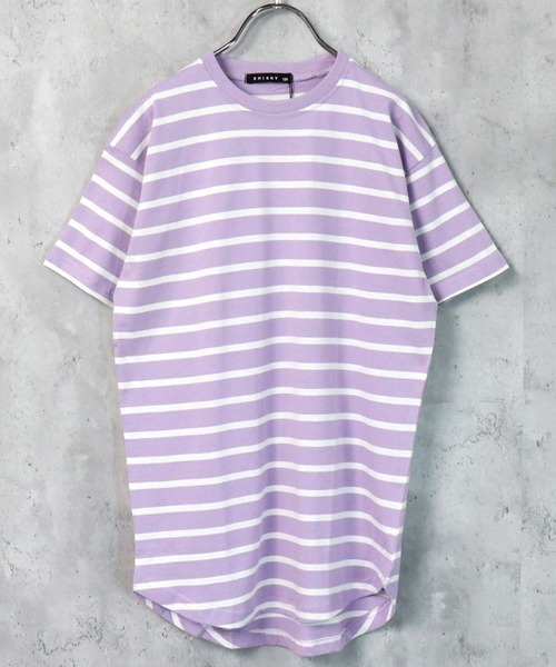 THE CASUAL（カジュアル）の「ビッグシルエット ボーダーワンピース キッズ（ワンピース・キッズ・ブラック/ベージュ/オフホワイト/杢グレー/チャコール/モカ/ベージュ系/グリーン/ブルー/ネイビー/ネイビー系/ラベンダー・110cm/120cm/130cm/140cm/150cm/160cm）」の12枚目の写真