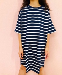 THE CASUAL（カジュアル）の「ビッグシルエット ボーダーワンピース キッズ（ワンピース）」