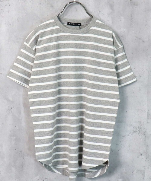 THE CASUAL（カジュアル）の「ビッグシルエット ボーダーワンピース キッズ（ワンピース・キッズ・ブラック/ベージュ/オフホワイト/杢グレー/チャコール/モカ/ベージュ系/グリーン/ブルー/ネイビー/ネイビー系/ラベンダー・110cm/120cm/130cm/140cm/150cm/160cm）」の4枚目の写真