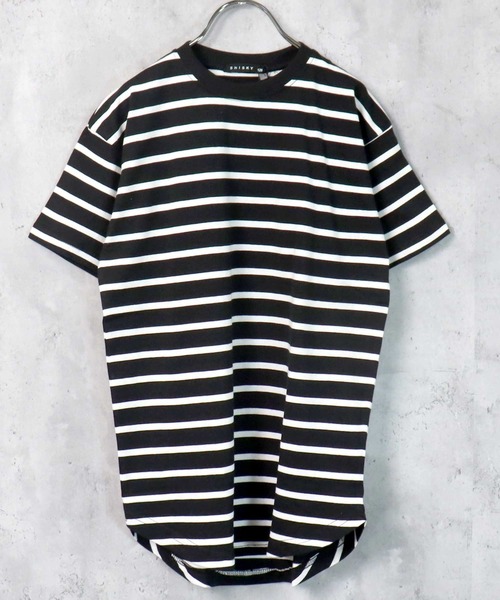 THE CASUAL（カジュアル）の「ビッグシルエット ボーダーワンピース キッズ（ワンピース・キッズ・ブラック/ベージュ/オフホワイト/杢グレー/チャコール/モカ/ベージュ系/グリーン/ブルー/ネイビー/ネイビー系/ラベンダー・110cm/120cm/130cm/140cm/150cm/160cm）」の3枚目の写真