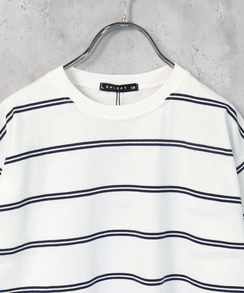 THE CASUAL（カジュアル）の「ビッグシルエット ボーダーワンピース キッズ（ワンピース・キッズ・ブラック/ベージュ/オフホワイト/杢グレー/チャコール/モカ/ベージュ系/グリーン/ブルー/ネイビー/ネイビー系/ラベンダー・110cm/120cm/130cm/140cm/150cm/160cm）」の13枚目の写真