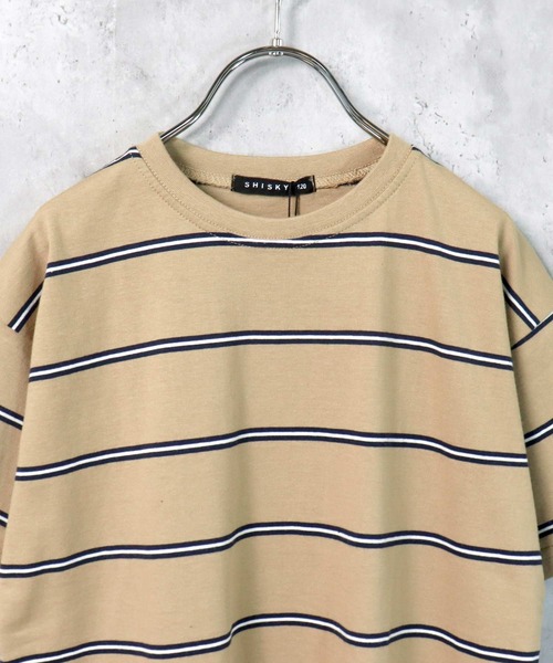 THE CASUAL（カジュアル）の「ビッグシルエット ボーダーワンピース キッズ（ワンピース・キッズ・ブラック/ベージュ/オフホワイト/杢グレー/チャコール/モカ/ベージュ系/グリーン/ブルー/ネイビー/ネイビー系/ラベンダー・110cm/120cm/130cm/140cm/150cm/160cm）」の21枚目の写真