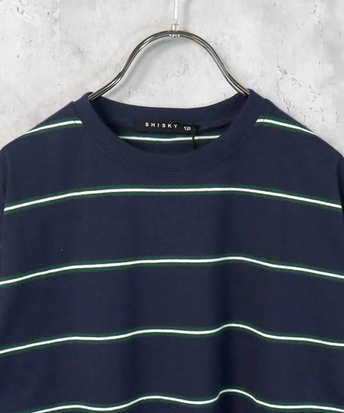 THE CASUAL（カジュアル）の「ビッグシルエット ボーダーワンピース キッズ（ワンピース・キッズ・ブラック/ベージュ/オフホワイト/杢グレー/チャコール/モカ/ベージュ系/グリーン/ブルー/ネイビー/ネイビー系/ラベンダー・110cm/120cm/130cm/140cm/150cm/160cm）」の14枚目の写真