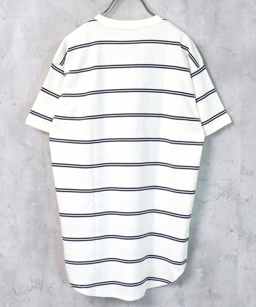 THE CASUAL（カジュアル）の「ビッグシルエット ボーダーワンピース キッズ（ワンピース・キッズ・ブラック/ベージュ/オフホワイト/杢グレー/チャコール/モカ/ベージュ系/グリーン/ブルー/ネイビー/ネイビー系/ラベンダー・110cm/120cm/130cm/140cm/150cm/160cm）」の16枚目の写真