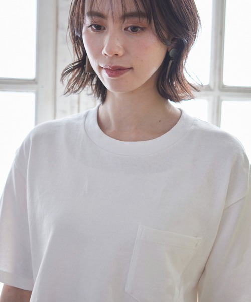 J-PROGRESS(ジェイプログレス)の「ヘビーウェイト 胸ポケット付き クルーネック日本製(Tシャツ/カットソー・レディース・ブラック/ホワイト・X-SMALL/X-LARGE/MEDIUM/LARGE/SMALL)」の7枚目の写真