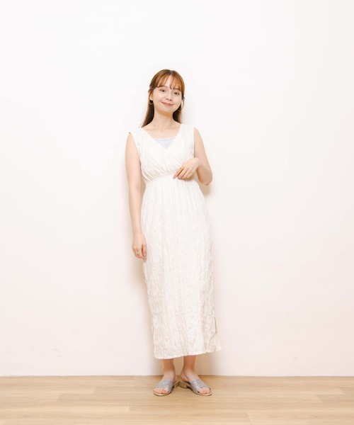 flower（フラワー）の「リラックスタンクワンピース（ワンピース・レディース・ベージュ/アイボリー・FREE）」の5枚目の写真