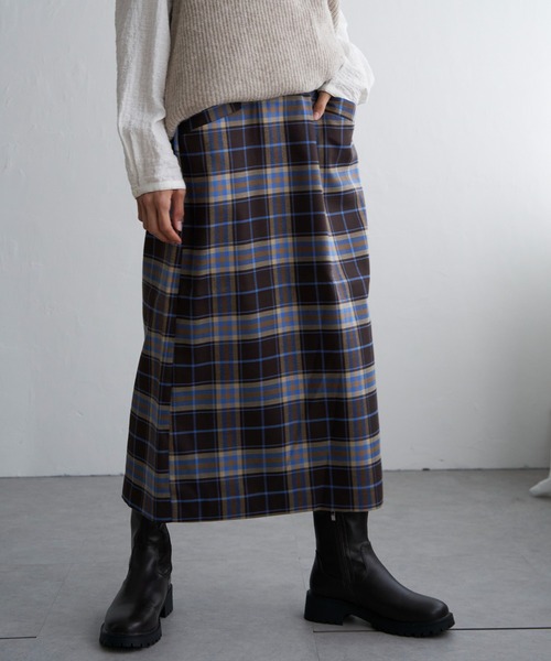 LBC（エルビーシー）の「チェックＩラインスカート（スカート・レディース・オレンジ/ブルー・M/L）」の2枚目の写真