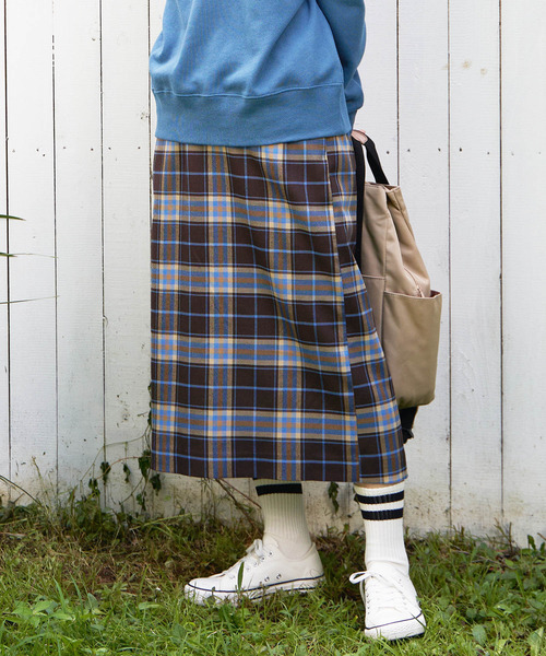 LBC（エルビーシー）の「チェックＩラインスカート（スカート・レディース・オレンジ/ブルー・M/L）」の6枚目の写真