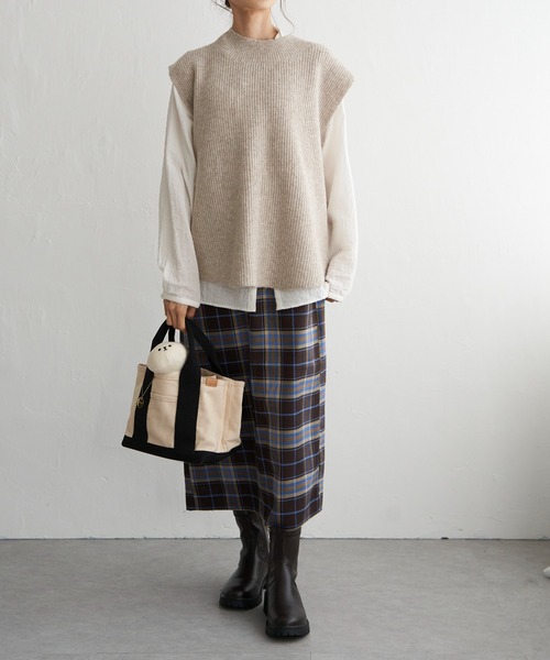 LBC（エルビーシー）の「チェックＩラインスカート（スカート・レディース・オレンジ/ブルー・M/L）」の5枚目の写真