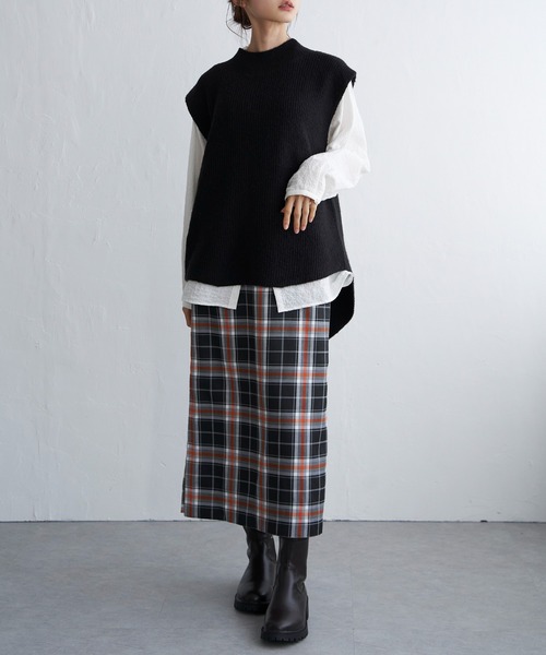 LBC（エルビーシー）の「チェックＩラインスカート（スカート・レディース・オレンジ/ブルー・M/L）」の3枚目の写真