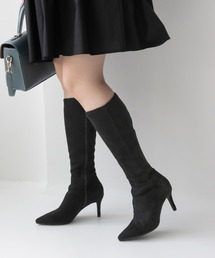 RANDA（ランダ）の「晴雨兼用 ストレッチ ポインテッドトゥロングブーツ（ブーツ）」