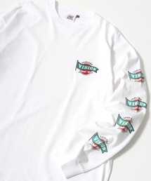 VISION STREET WEAR/ヴィジョンストリートウエア オーバーサイズ ワンポイント刺繍 袖ロゴ 長袖Tシャツ