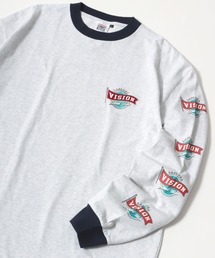 VISION STREET WEAR | VISION STREET WEAR/ヴィジョンストリートウエア オーバーサイズ ワンポイント刺繍 袖ロゴ 長袖Tシャツ(Tシャツ/カットソー)