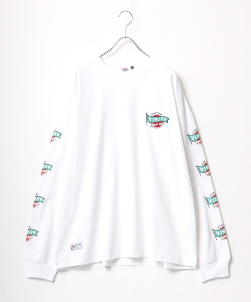 VISION STREET WEAR(ヴィジョンストリートウェア)の「VISION STREET WEAR/ヴィジョンストリートウエア オーバーサイズ ワンポイント刺繍 袖ロゴ 長袖Tシャツ(Tシャツ/カットソー・メンズ・ホワイト系その他/ブラック系その他/グレー系その他/ブルー系その他・M/L/LL)」の7枚目の写真