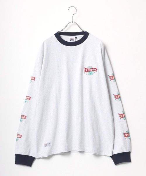 VISION STREET WEAR(ヴィジョンストリートウェア)の「VISION STREET WEAR/ヴィジョンストリートウエア オーバーサイズ ワンポイント刺繍 袖ロゴ 長袖Tシャツ(Tシャツ/カットソー・メンズ・ホワイト系その他/ブラック系その他/グレー系その他/ブルー系その他・M/L/LL)」の11枚目の写真