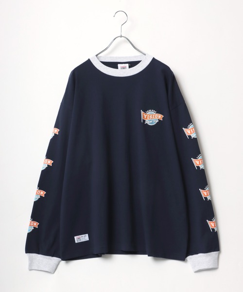 VISION STREET WEAR(ヴィジョンストリートウェア)の「VISION STREET WEAR/ヴィジョンストリートウエア オーバーサイズ ワンポイント刺繍 袖ロゴ 長袖Tシャツ(Tシャツ/カットソー・メンズ・ホワイト系その他/ブラック系その他/グレー系その他/ブルー系その他・M/L/LL)」の17枚目の写真