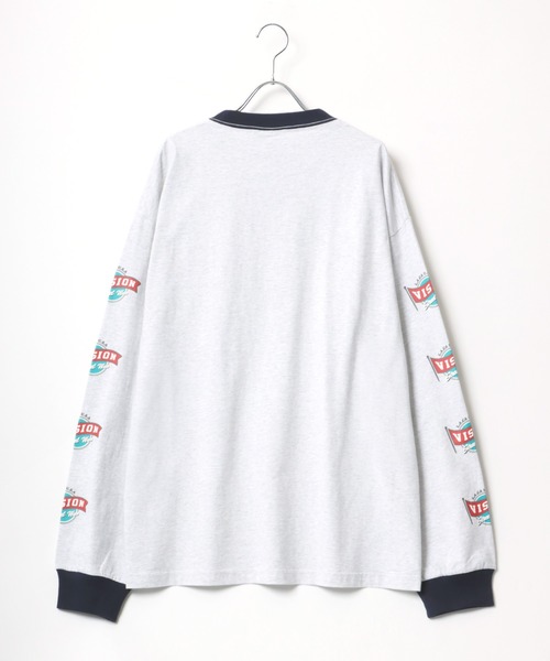VISION STREET WEAR(ヴィジョンストリートウェア)の「VISION STREET WEAR/ヴィジョンストリートウエア オーバーサイズ ワンポイント刺繍 袖ロゴ 長袖Tシャツ(Tシャツ/カットソー・メンズ・ホワイト系その他/ブラック系その他/グレー系その他/ブルー系その他・M/L/LL)」の8枚目の写真
