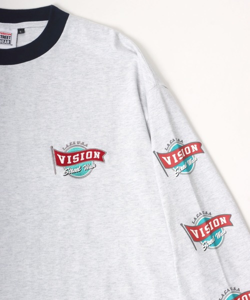 VISION STREET WEAR(ヴィジョンストリートウェア)の「VISION STREET WEAR/ヴィジョンストリートウエア オーバーサイズ ワンポイント刺繍 袖ロゴ 長袖Tシャツ(Tシャツ/カットソー・メンズ・ホワイト系その他/ブラック系その他/グレー系その他/ブルー系その他・M/L/LL)」の16枚目の写真