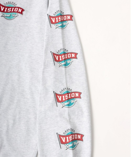 VISION STREET WEAR(ヴィジョンストリートウェア)の「VISION STREET WEAR/ヴィジョンストリートウエア オーバーサイズ ワンポイント刺繍 袖ロゴ 長袖Tシャツ(Tシャツ/カットソー・メンズ・ホワイト系その他/ブラック系その他/グレー系その他/ブルー系その他・M/L/LL)」の6枚目の写真