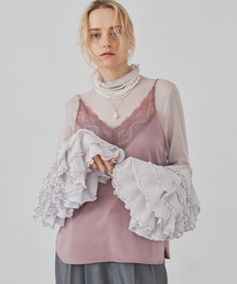 LA BELLE ETUDE | 袖ボリュームティアードチュールタートル(Tシャツ/カットソー)