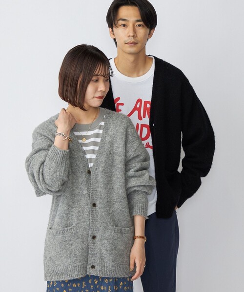 SHIPS（シップス）の「*SHIPS: 〈シェットランドタイプ〉 ウール シャギードッグ ニット カーディガン（カーディガン/ボレロ・メンズ・ブラック/グリーン/グレー/アイボリー/ラベンダー/コバルトブルー・SMALL/X-LARGE/MEDIUM/LARGE）」の20枚目の写真