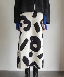 ヌメラルアートニットスカート/ナロースカート