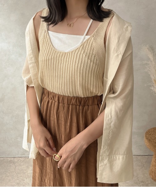 apres jour clair（アプレジュールクレア）の「【apres jour clair】スリットスリーブチュニックシャツ【ZOZOTOWN限定アイテム】（シャツ/ブラウス・レディース・アイボリー/ベージュ/ブラウン系その他・X-LARGE/フリー）」の7枚目の写真