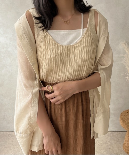 apres jour clair（アプレジュールクレア）の「【apres jour clair】スリットスリーブチュニックシャツ【ZOZOTOWN限定アイテム】（シャツ/ブラウス・レディース・アイボリー/ベージュ/ブラウン系その他・X-LARGE/フリー）」の8枚目の写真