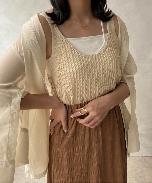 apres jour clair（アプレジュールクレア）の「【apres jour clair】スリットスリーブチュニックシャツ【ZOZOTOWN限定アイテム】（シャツ/ブラウス・レディース・アイボリー/ベージュ/ブラウン系その他・X-LARGE/フリー）」の9枚目の写真