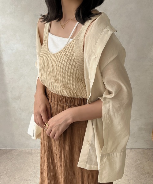 apres jour clair（アプレジュールクレア）の「【apres jour clair】スリットスリーブチュニックシャツ【ZOZOTOWN限定アイテム】（シャツ/ブラウス・レディース・アイボリー/ベージュ/ブラウン系その他・X-LARGE/フリー）」の10枚目の写真